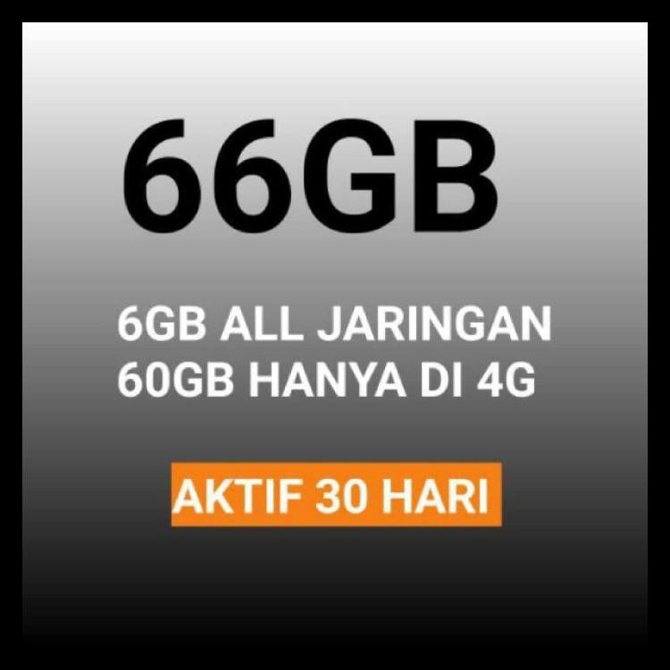 Voucher Isi Ulang Tri 66 Gb Reguler 24Jam - Three 3 4G Lte 66Gb Kode 1037