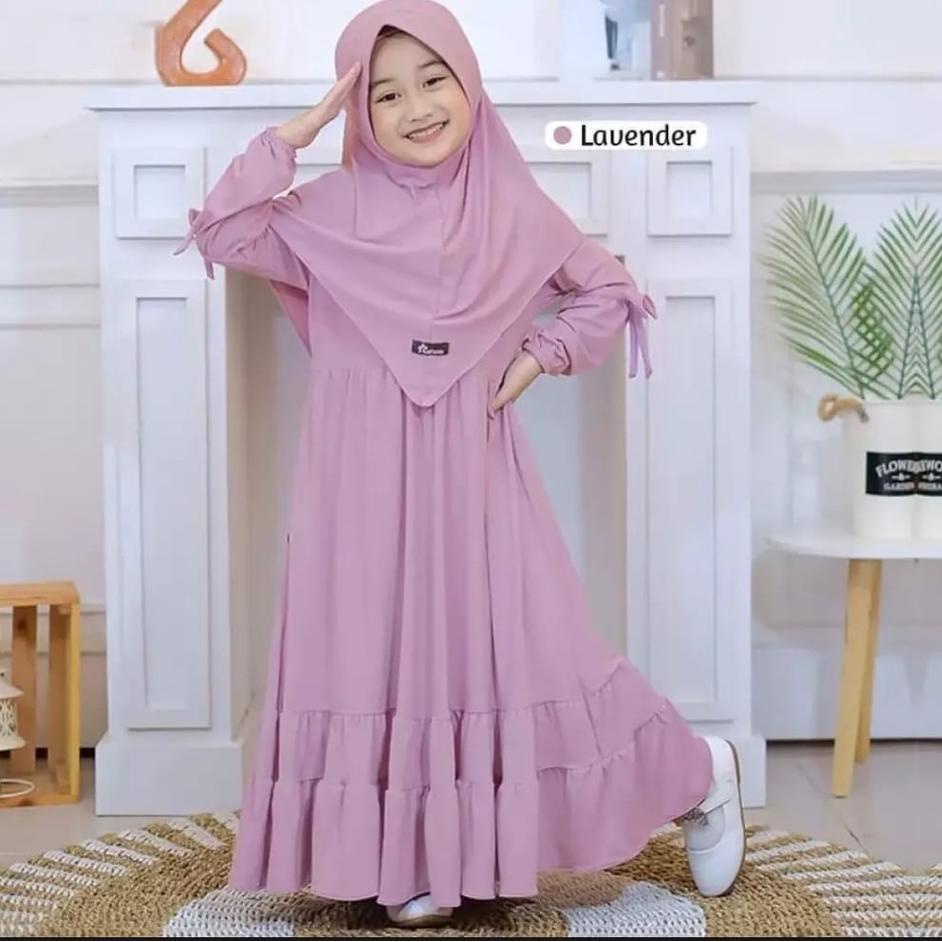 GAMIS syari ANAk set hijab perempuan TANGGUNG2021 MODERN KEKINIAN / gamis arab anak / BAJU GAMIS ANA