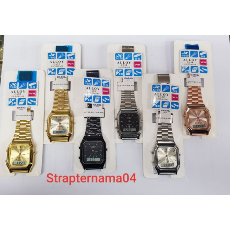jam tangan wanita casio AQ230 dual time