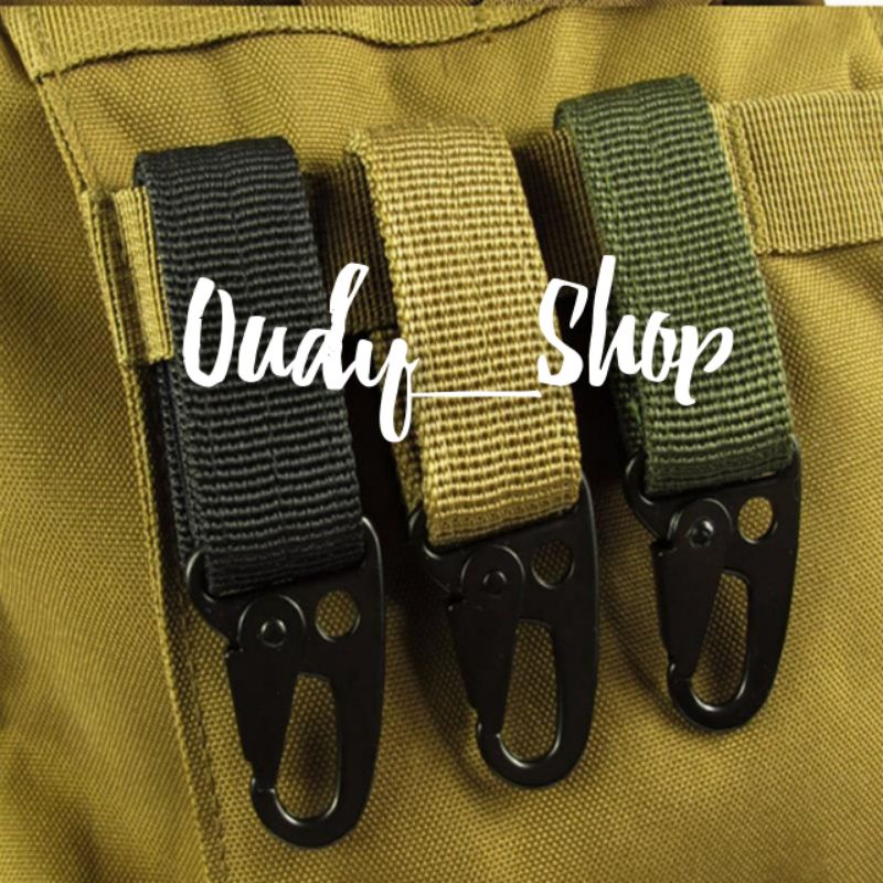 Carabiner Military Tactical Nylon Belt Quickdraw Karabiner asesoris gantungan kunci