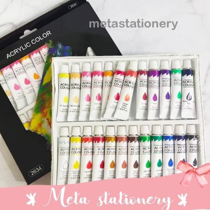 

PERALATAN MELUKIS CAT ACRYLIC BAZIC ISI 24 WARNA ALAT LUKIS