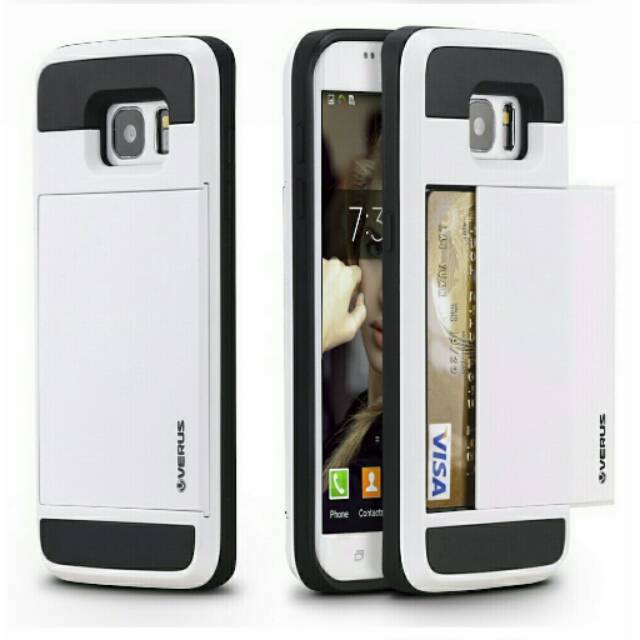 Casing Samsung Galaxy S7 Edge Card Slider (Case Verus White/V02)