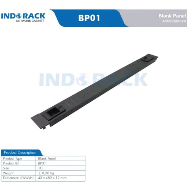 Blank Panel 1U Dimension (DxWxH) : 43 x 482 x 12 mm