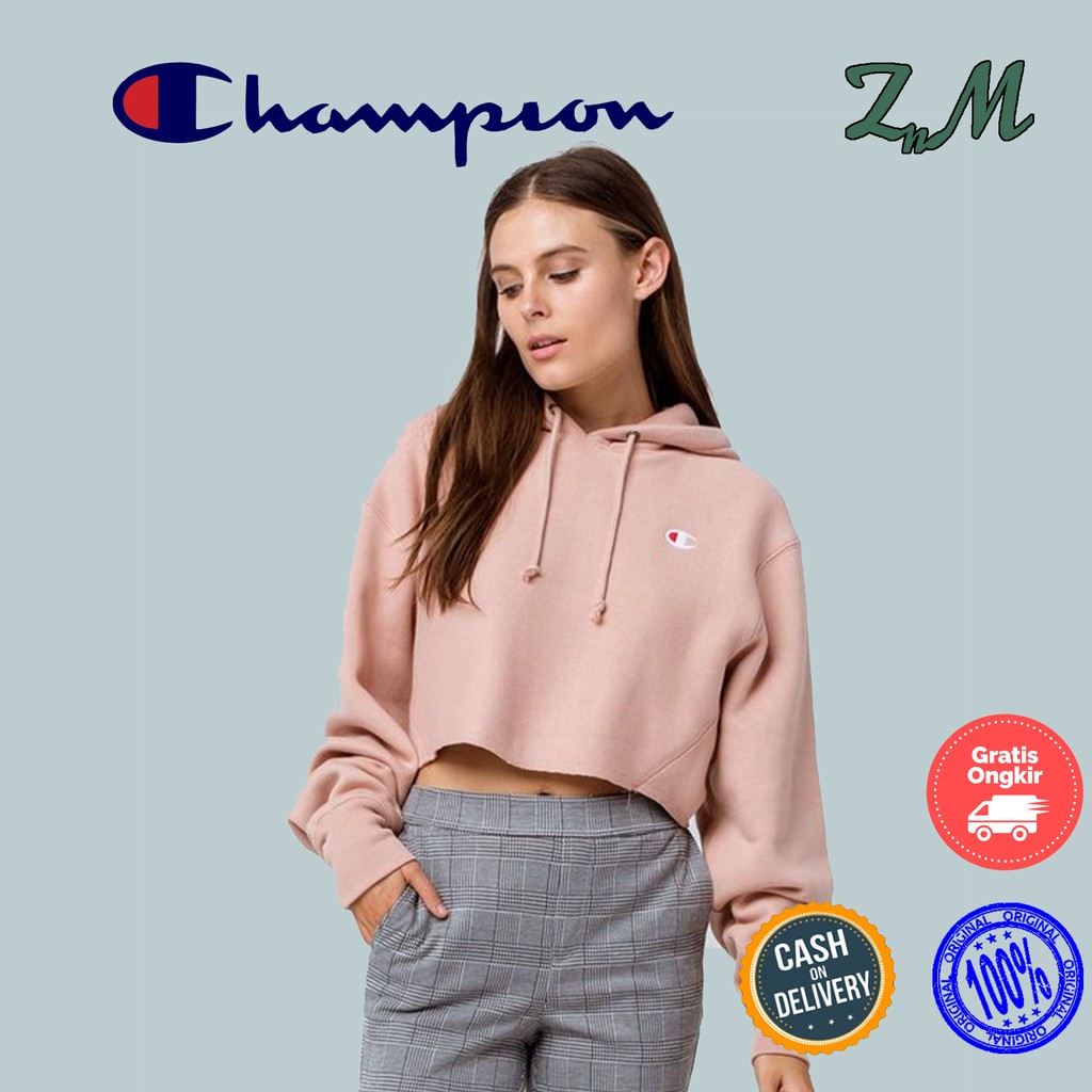 HOODIE CHAMPION CROP WOMEN 'PINK' ORIGINAL
