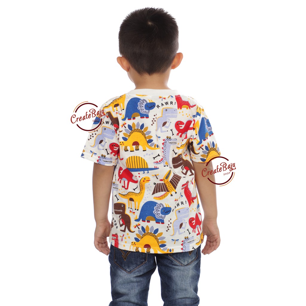 KAOS ANAK LAKI DINO RAWR 1-7 TAHUN BAJU ATASAN ANAK LAKI FASHION TERMURAH BAHAN KATUN