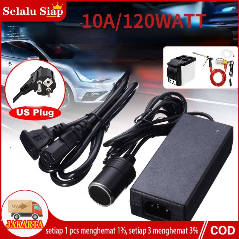 adaptor socket mobil 10a 12v car charger 220v AC to dc 12 volt 10 ampere vacum lighter 120w