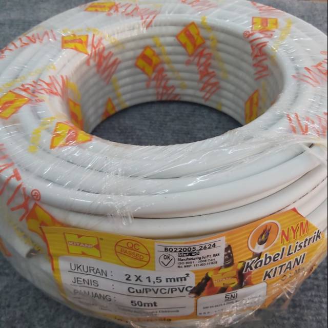 Kabel Listrik NYM 2x1.5 50M Kitani SNI Standar PLN