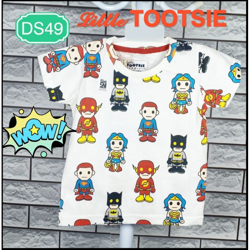 Little Tootsie Kaos Oblong Harian Anak Atasan Bahan Katun Motif Fullprint SNI