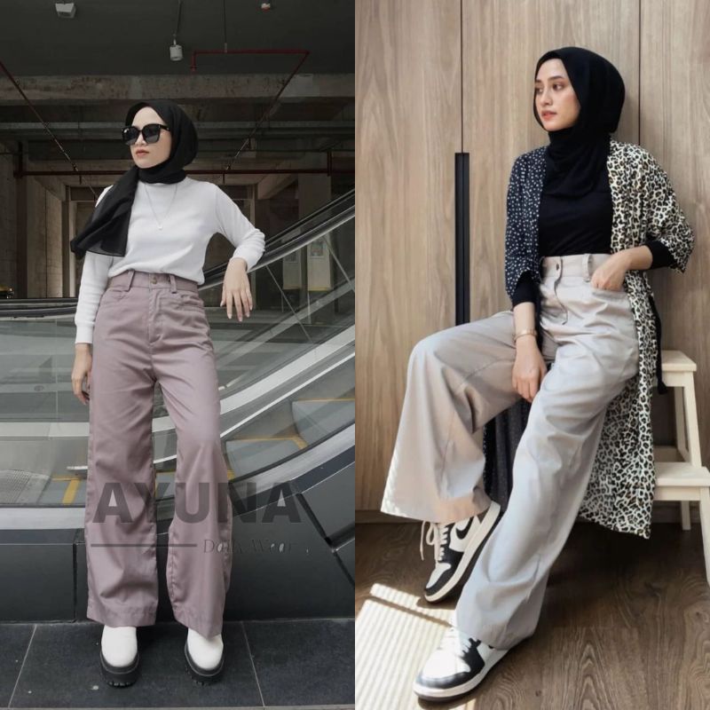 celana Cullote Basic Highwaist Kulot Celana Wanita Pants