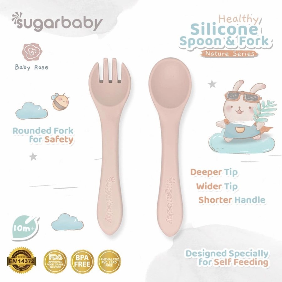 Makassar ! Sugar Baby Healthy Silicone Spoon Nature Series