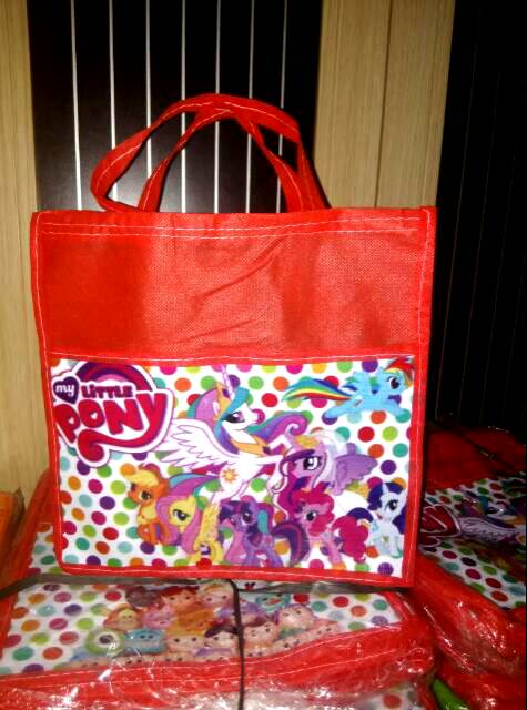 Tas ulang tahun LITTLE PONY 2 kantong utama +kanton dpn cover(0502)