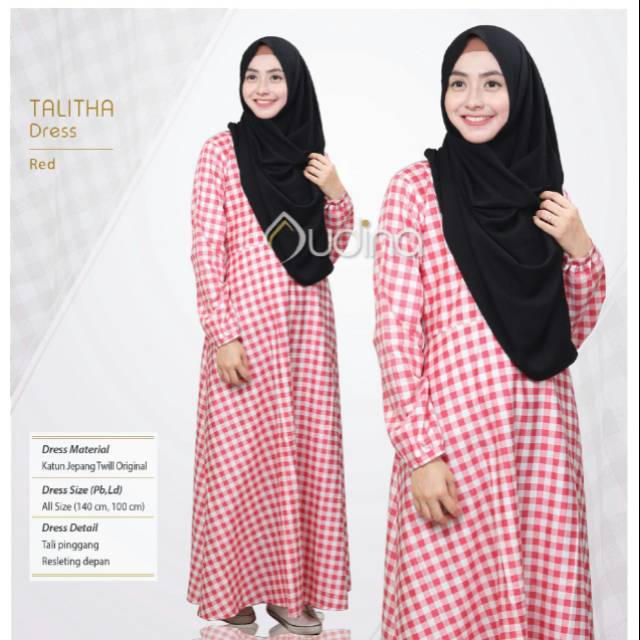 Dress Merah Putih/Gamis Audina/Gamis Katun Jepang