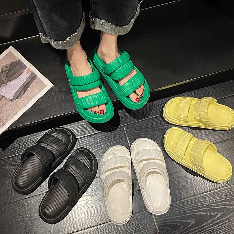 Sepatu Sandal Wanita Eva Sendal Gunung Cewek Korea  Bertali Selop Sandal Slip On JISOO Terbaru Korean Style