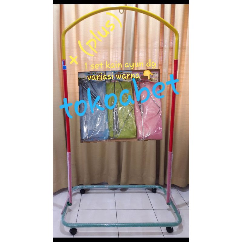 Paket Manual Ayunan Bayi Portable ORIENT Warna Warni dg Kain Ayun dan Kelambu dan PER JOEYI#tokoabet
