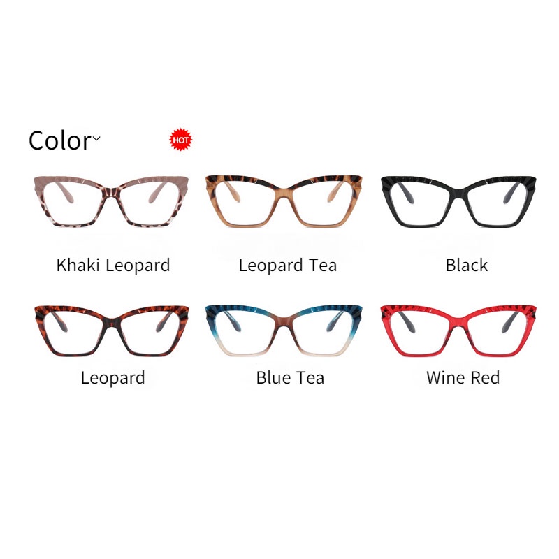 Tr90 Kacamata Model Cat Eye Warna Kontras Untuk Wanita