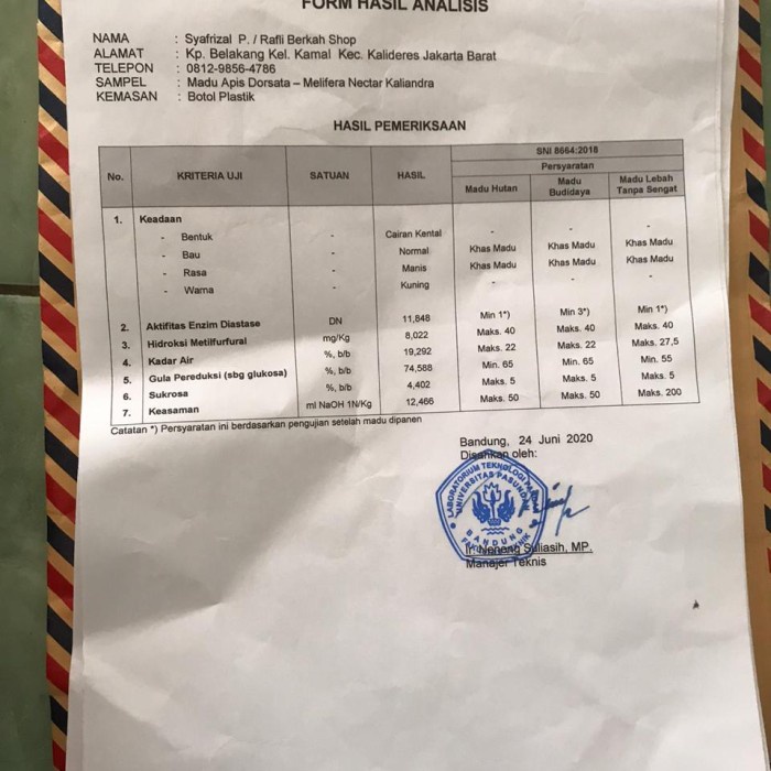 

nh201dd Madu Nektar Kaliandra 500 Gr Ds201Fs