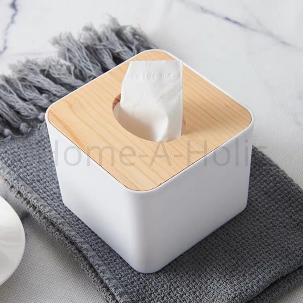 Kotak Tissue Bahan Kayu  Polos Serbaguna Dekorasi  Rumah 