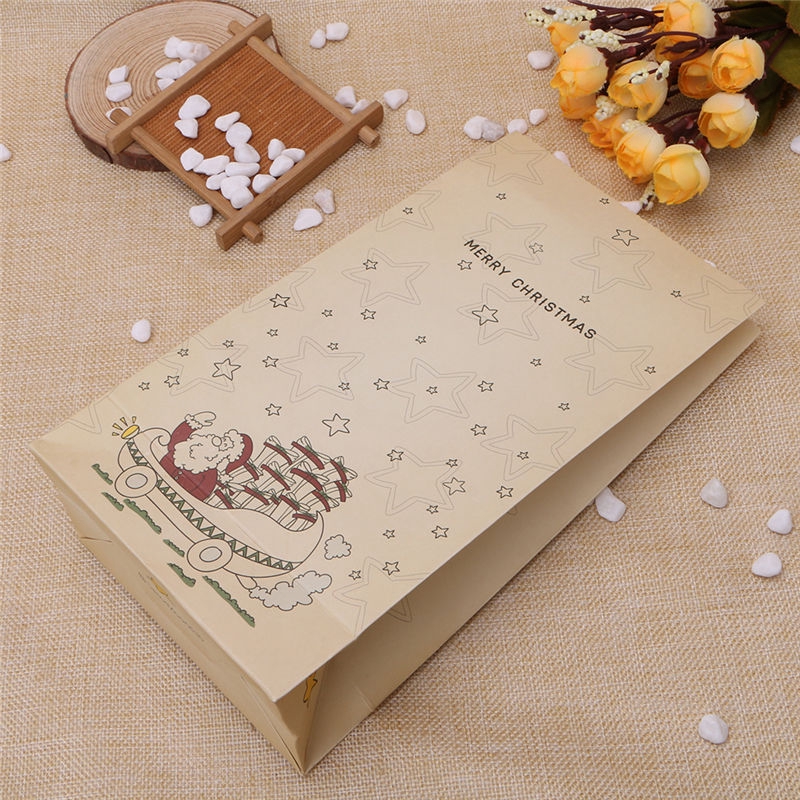 Eco Friendly Craft Paper Bag, Merry Christmas Gifts Bags,Lovely Cookies Present Wedding Candy Bag