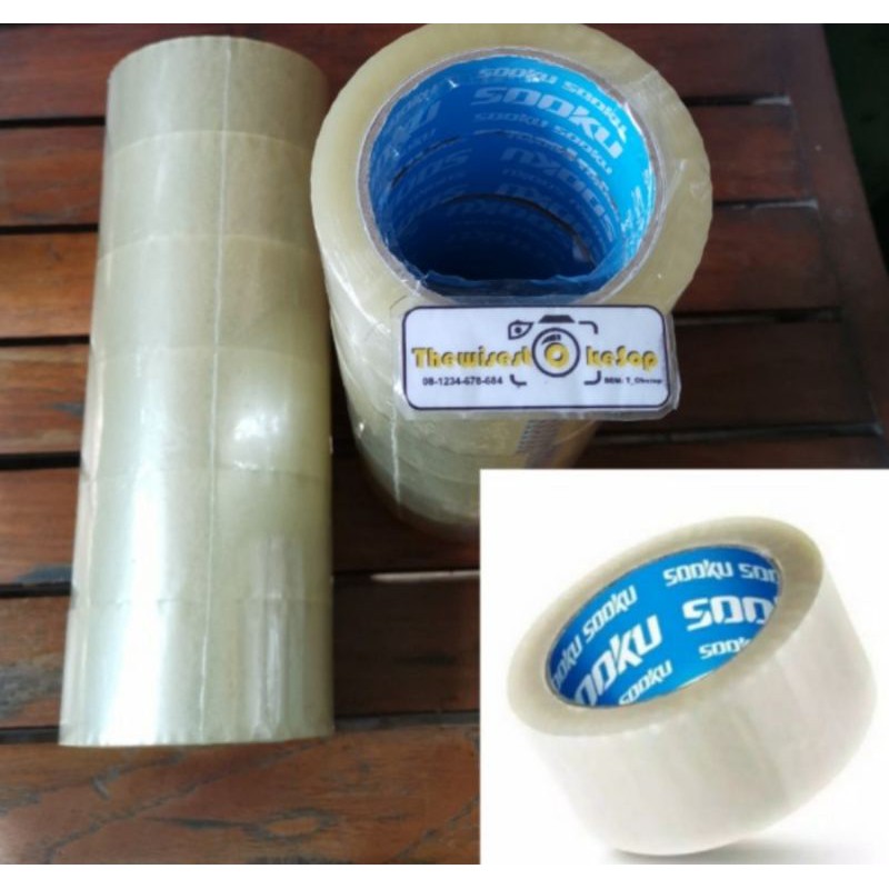 

Lakban SOOKU Solasi isolasi Solatip Lak Ban 2Inch 90 Yard 48MM Original