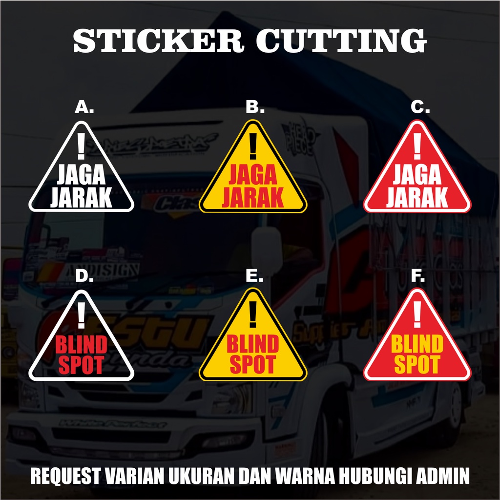 Stiker Cutting Blind Spot / Stiker Cutting Jaga Jarak