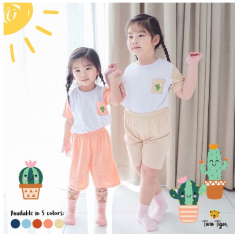 Twin Tiger Baby - Pocket Tee Cactus - Baju retro Setelan Anak - Baju Anak - Bayi SNI 0 - 5 th Cactus