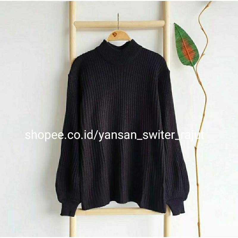 Aira Sweater Rajut tangan balon - Sweater Rajut Kekinian - Sweater Rajut Model terbaru - Cardigan Terkini - Sweater Cardigan Premium