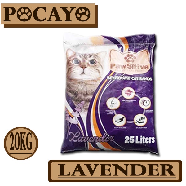 Pasir Kucing PAWSITIVE 25L/20KG - LAVENDER (Grab/Gosend)