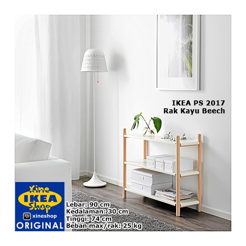 Ikea Lerberg  Unit Rak  2 Susun Abu Abu Tua Wikie Cloud 