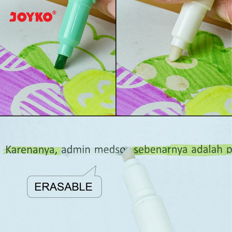 joyko Erasable Highlighter Penanda Dapat Dihapus Joyko HL-69-6 erasable highlighter joyko HL69-6