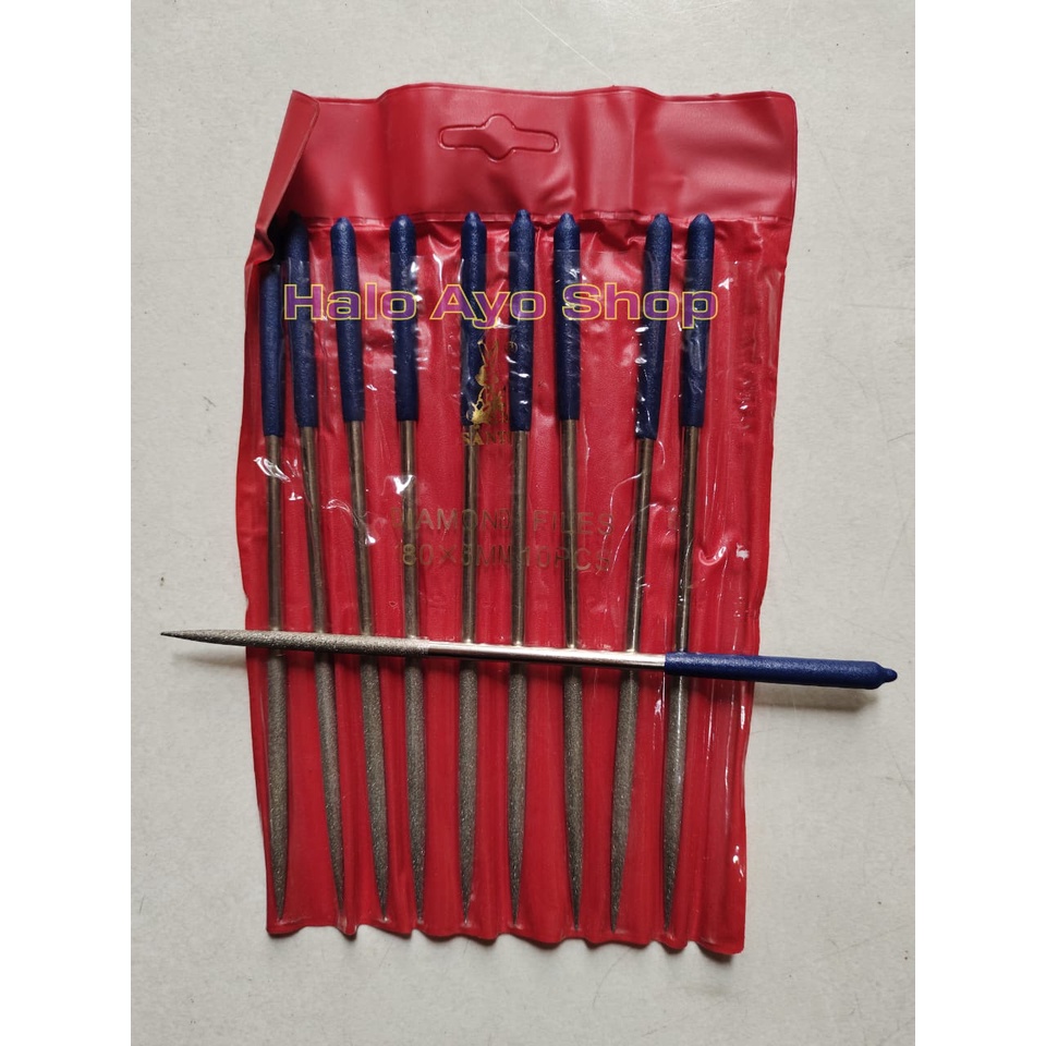 Kikir Besi Model Bulat 5mm x 180mm Kikir Diamond Round 4mm x 160mm / 3mm x 140mm