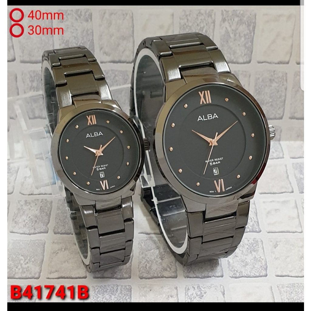 JAM TANGAN COUPLE RANTAI STAINLESS STEEL ALBA/JAM TANGAN COUPLE/COUPLE EDITION/