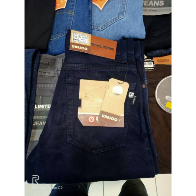 Celana panjang pria unesco biru tua/reguler/standar