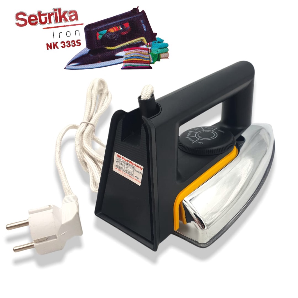 Setrika Listrik NIKO 333S - Gosokan Elektrik 333S / STRIKA DRY IRON / SETERIKA OTOMATIS NIKO Exclusive/ GKC Setrika Listrik Niko Nk-333s Anti Lengket Gosokan Baju Dry Iron