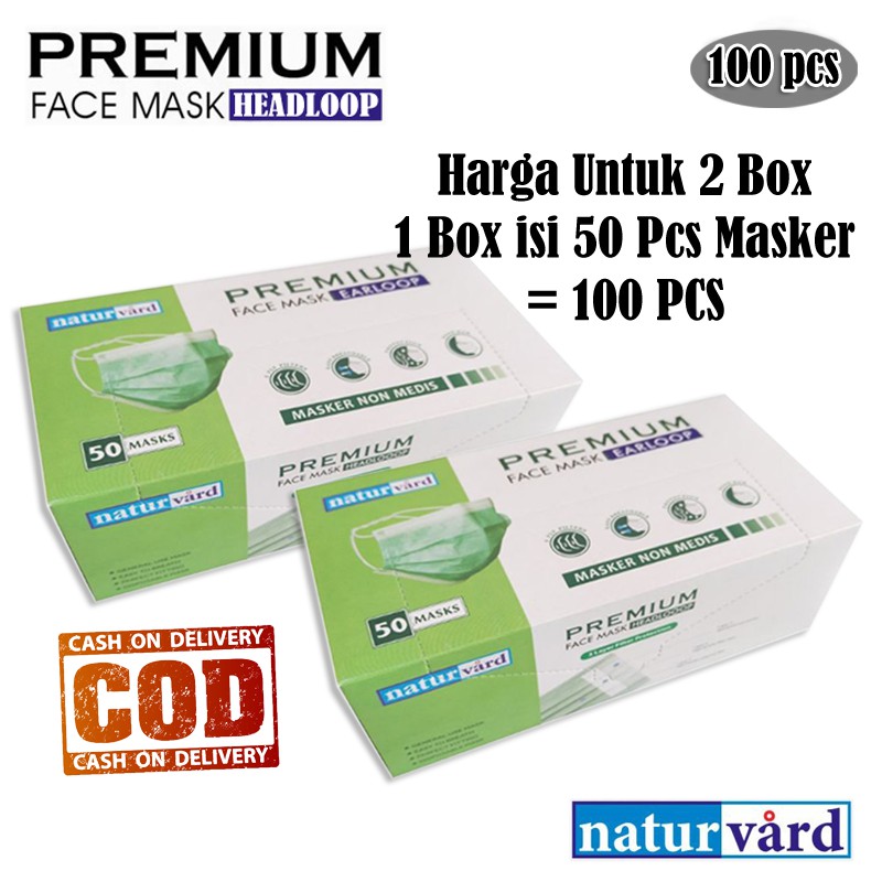 Masker Hijab 3ply 50pcs non Surgical Mask Headloop Mask Disposable Mask Termurah Masker Kesehatan