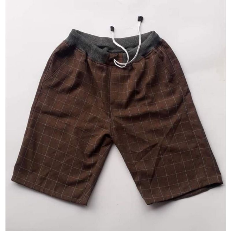 short pants tartan casual bahan mattwill katun model slim cocok di pakaiharian