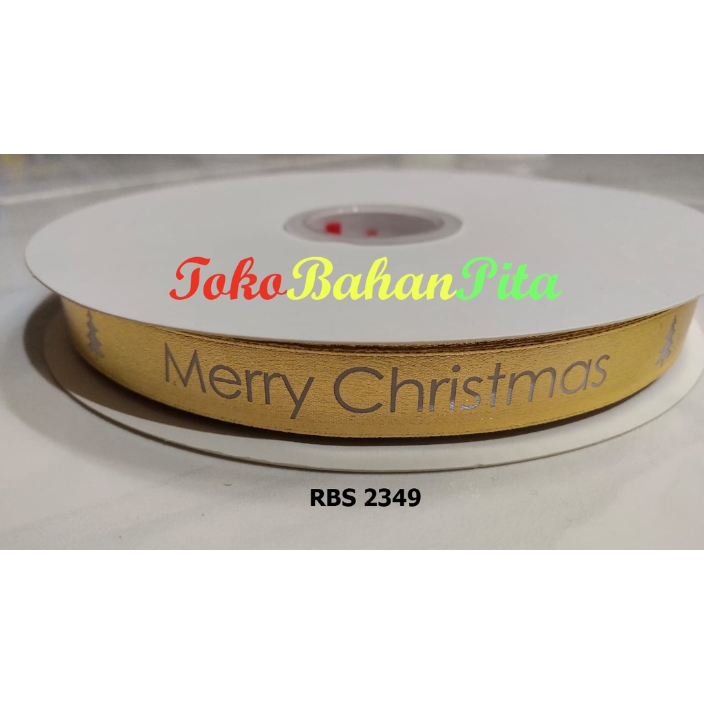

(25 yard) Pita Satin Motif Natal RBS 2349 | Pita Christmas | Toko Bahan Craft | Grosir Pita