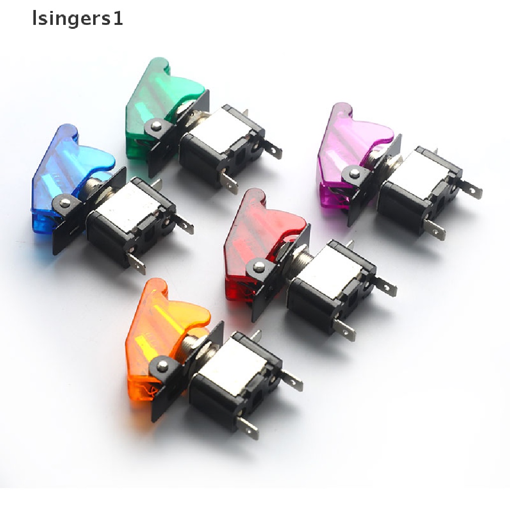 (lsingers1) Saklar Toggle Switch Flip Up 12V Dengan Lampu Led Untuk Mobil / Truk / Pesawat