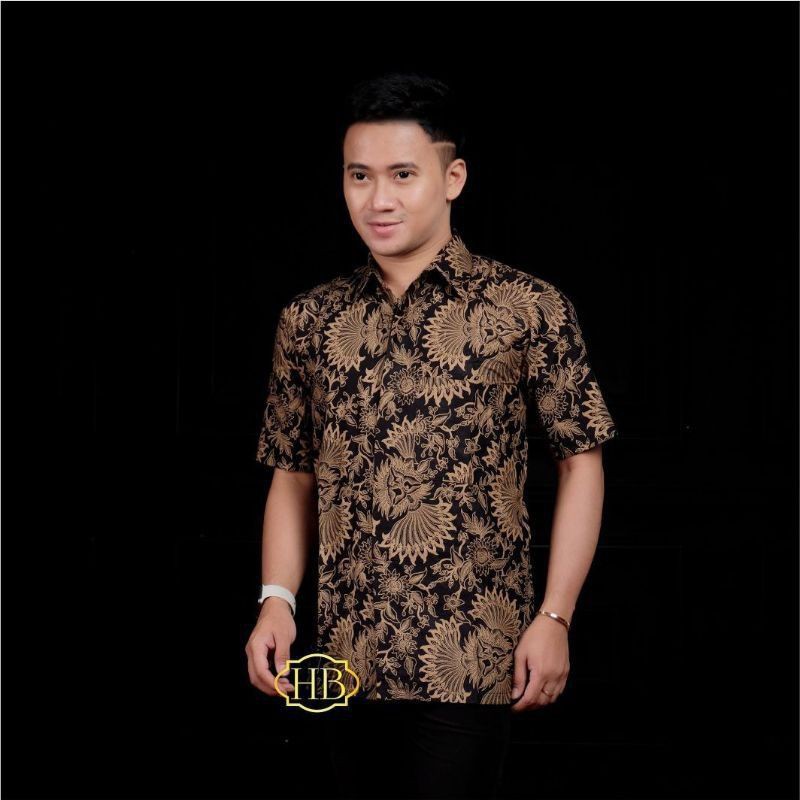 KIPAS COKLAT Batik Couple Keluarga Meronajaya Sania Ruffle Ori Ndoro Jowi GARANSI BATIK COUPLE TERMURAH --Hem Pendek