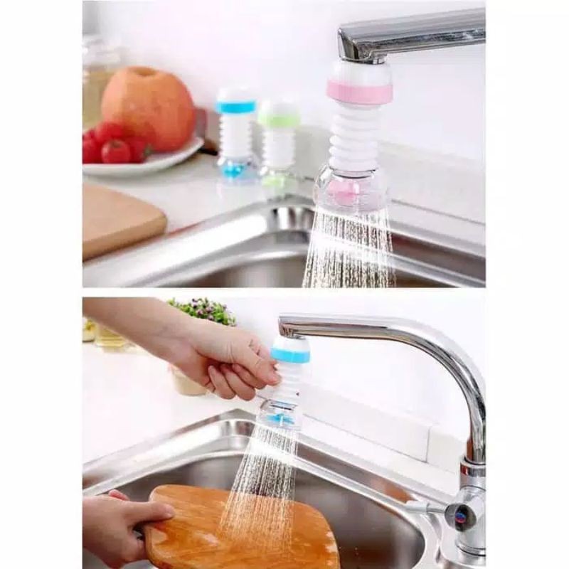 Faucet Sambungan Kran Saringan Air Flexible Filter Anti Splash Shower Wastafel Serbaguna