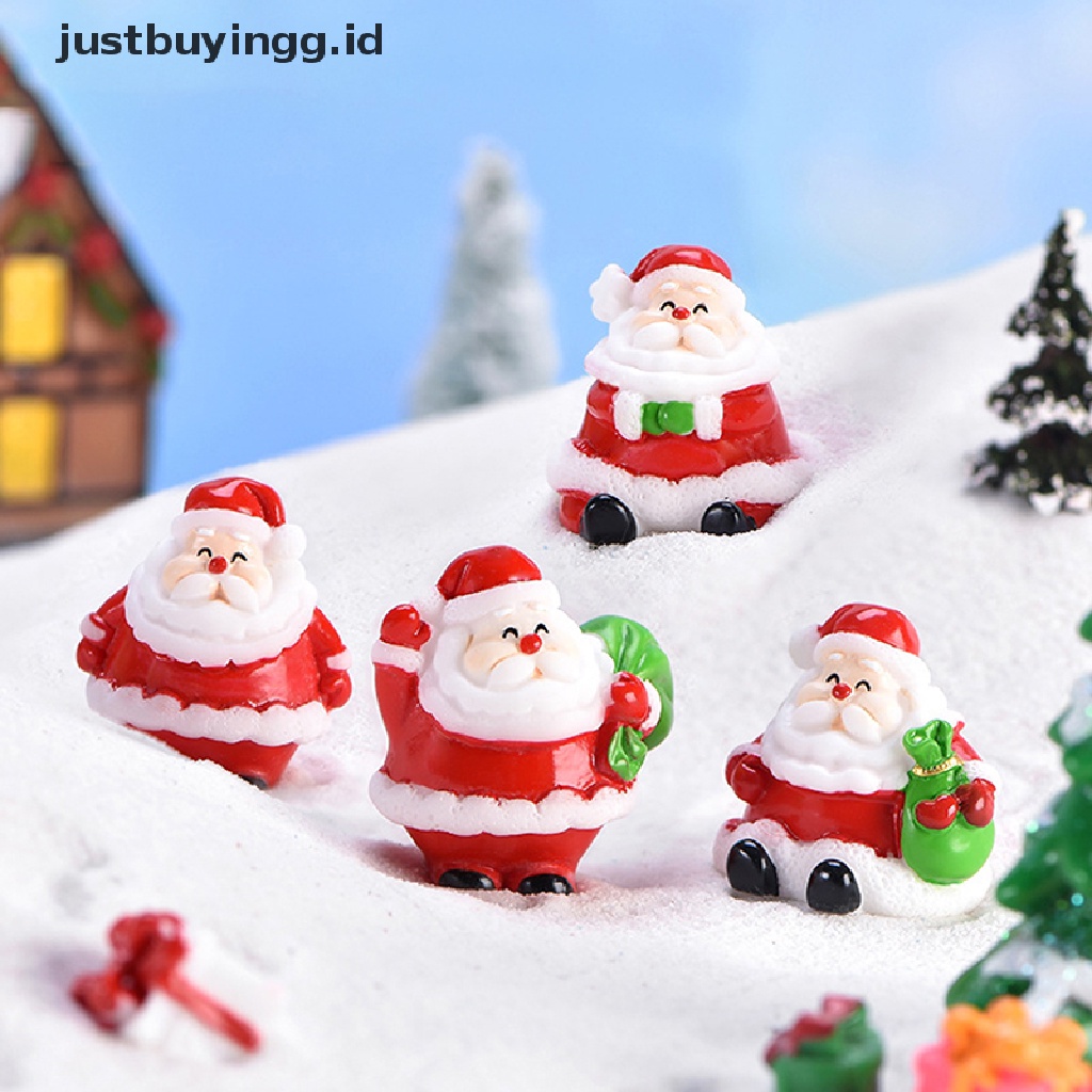 [justbuyingg.id] Christmas DIY Mini Miniature Fairy Garden Ornament Decor Christmas Accessories ID