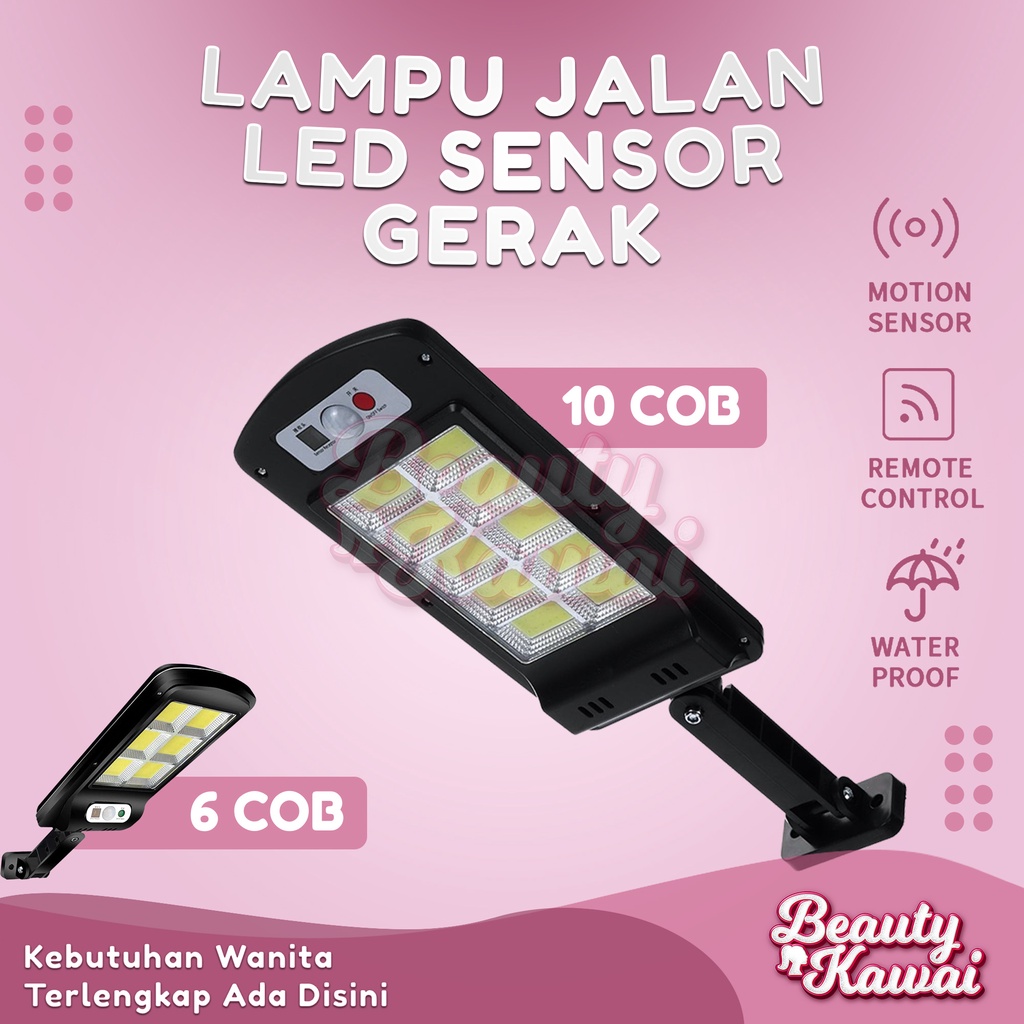 LED Lampu Jalan Sensor Gerak Cahaya Outdoor Solar Cell Waterproof