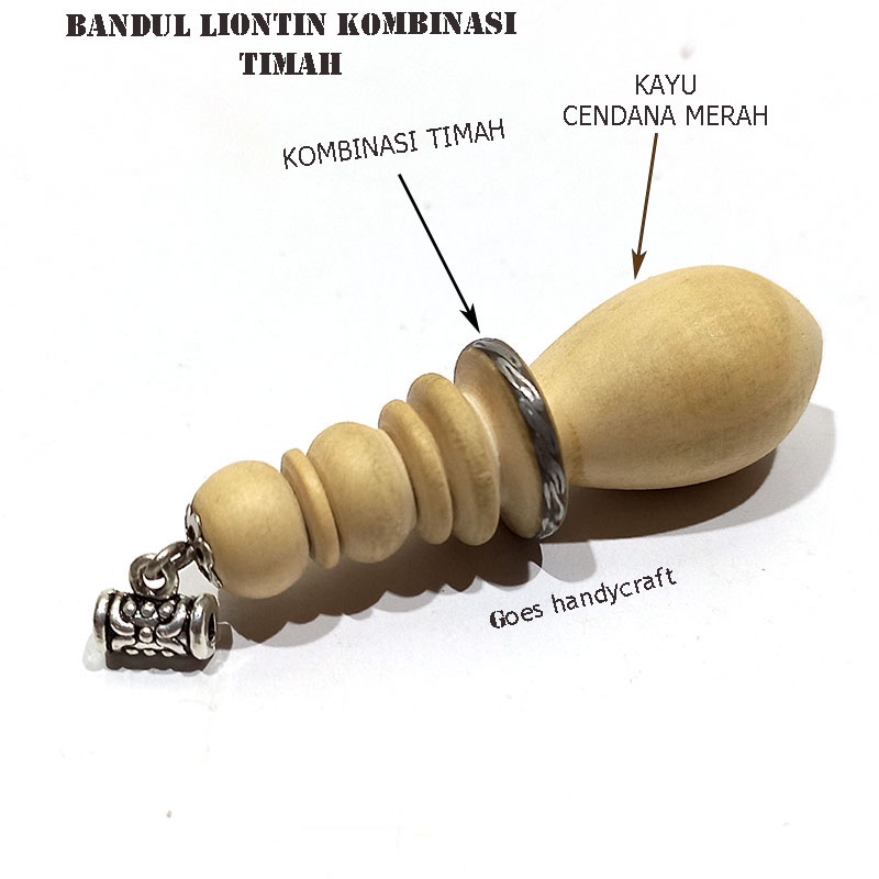 Bandul Liontin bandul tasbih kombinasi TIMAH dengan kayu CENDANA MERAH