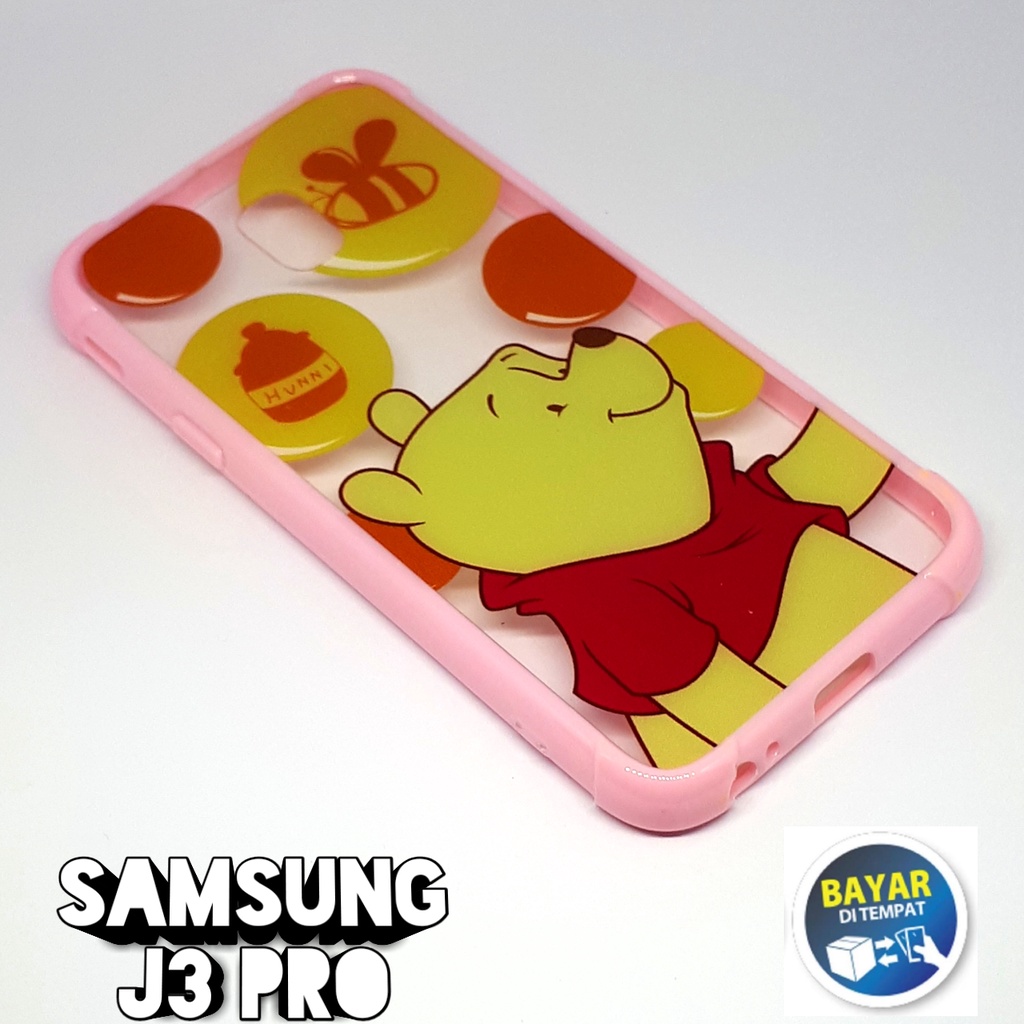 Casing Samsung J3 pro Case Anticrack Transparan Motif Lucu