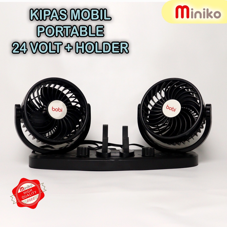 Kipas Angin Mobil Double Fan 12V/24V / Kipas Mobil holder phone