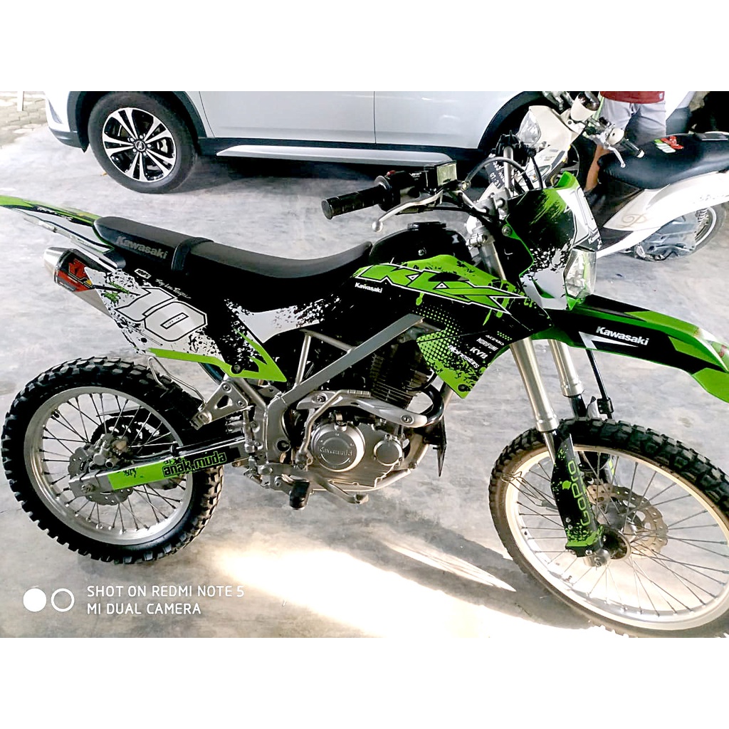 decal klx bf hijau hitam keren sticker fullbody