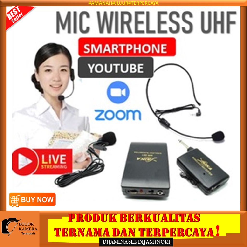 Mic Jepit Wireless Clip on / Microphone Wireless Ceramah Pidato / Mic Microfon Jepit di Baju