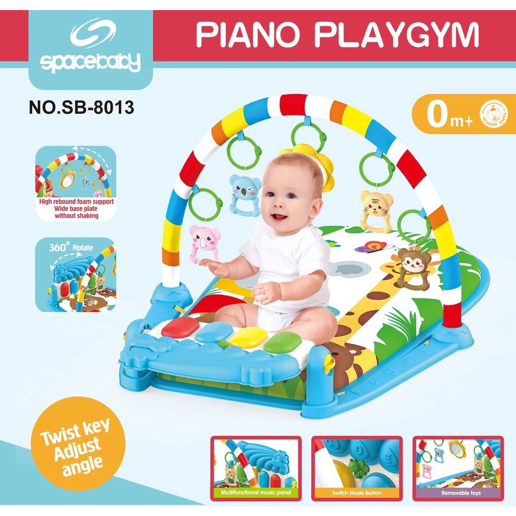 SPACEBABY Space Baby SB 8013 PIANO PLAYGYM Playmat Bayi Matras Musik Set Mainan Piano