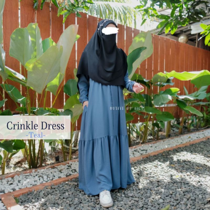 Crinkle Dress by Khizaanah Sunnah Daily dress crinkle Nude M