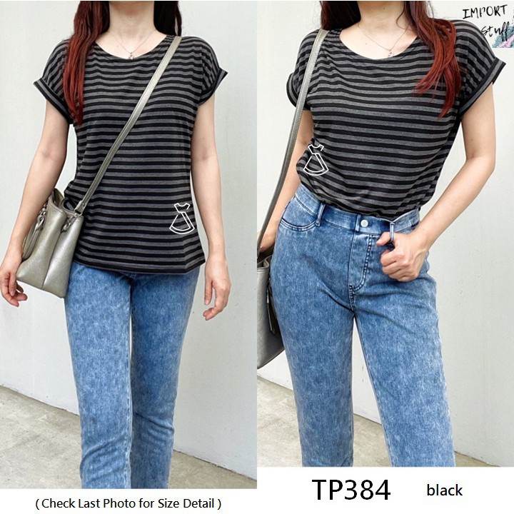 TP384 - BAJU ATASAN WANITA KAOS SALUR ADEM ATASAN KATUN  IMPORT MURAH