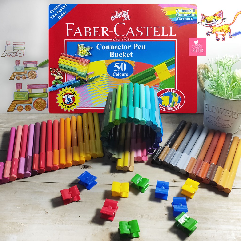 

Faber Castell Connector Pen 50 Colors / Sepidol spidol Anak Kreatif Konektor Warna